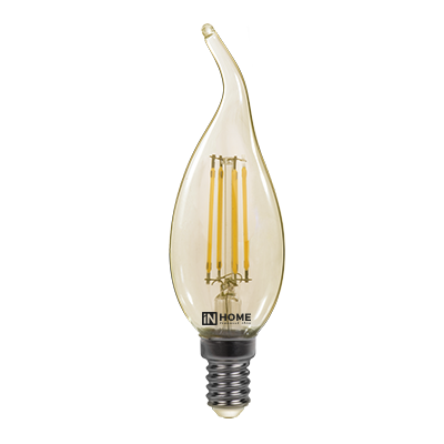 Купить лампа светодиодная led-свеча  на ветру-deco 7вт 230в е14 3000к 630лм золотистая in home, 100% качество, в наличии на L-ed.ru